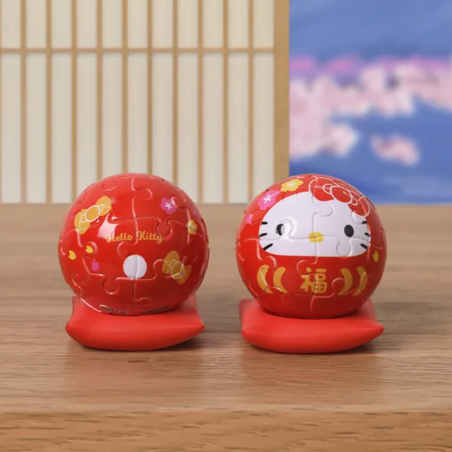 【Pintoo】開運達摩 - 拼圖盲盒整盒9入- Hello Kitty 酷洛米 大耳狗