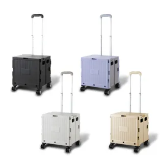 【HONG JIN】戶外露營48L折疊購物收納車 輕鬆推拉購物車 家庭菜籃車 購物車 買菜車 折疊手推車