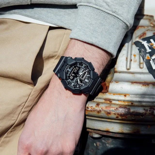 【CASIO 卡西歐】G-SHOCK 簡約休閒 大錶殼雙顯手錶 電子錶--51.9mm(GA-010-1A1)