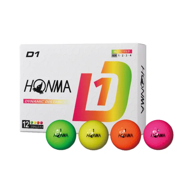 【HONMA 本間高爾夫】GOLF BALL NEW D1 兩層球 高爾夫球 BT2401合規高反發內核心 彩色 白色任選(5盒)