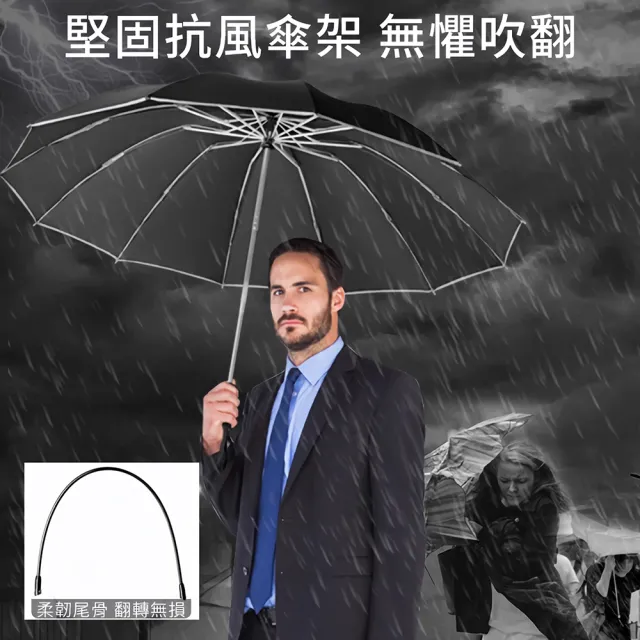 REM 27吋特大傘面 10骨抗風反向傘 多人撐傘免淋濕 黑膠防曬反光條 車用摺疊晴雨傘 自動折疊傘