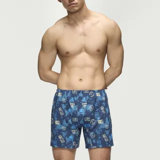 【Mr. DADADO】環遊世界 M-3L印花寬鬆四角男內褲 GHQ529DB(深藍色)