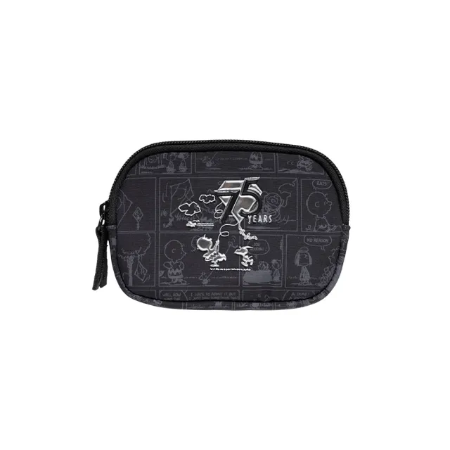 【OUTDOOR】雙11 史努比75週年雙層零錢包-黑色 BCP24Q13BK