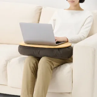 【MUJI 無印良品】膝上桌 約寬47x長31.5x高10cm(灰米/棕色)