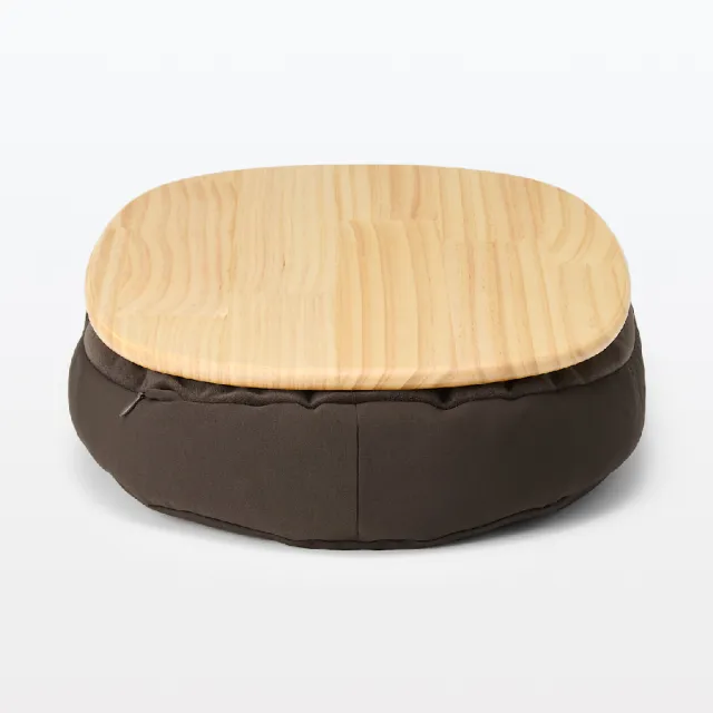 【MUJI 無印良品】膝上桌 約寬47x長31.5x高10cm(灰米/棕色)