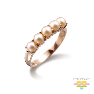 【彩糖鑽工坊】14K 玫瑰金 日本珍珠戒指 排戒 (日本珍珠戒 旖旎 系列)