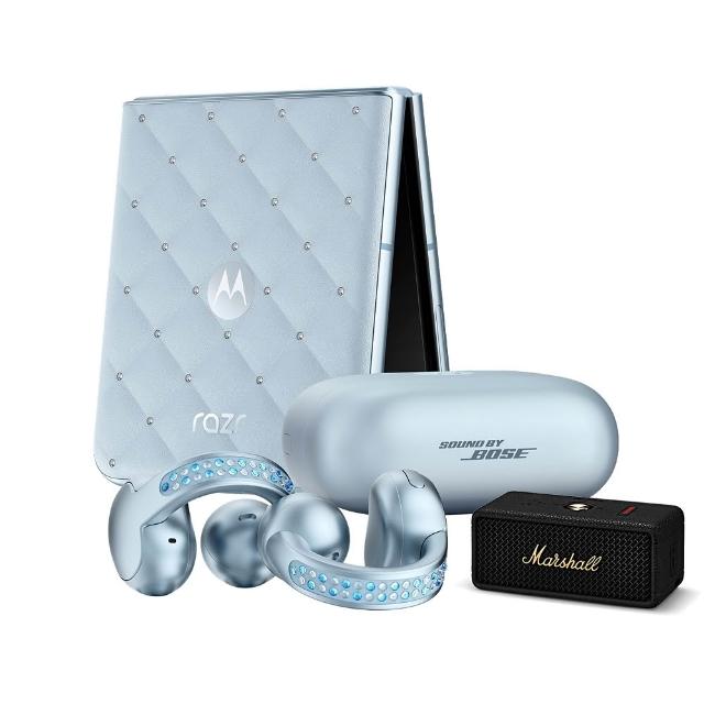 Marshall喇叭超值組【Motorola】RAZR 60 Swarovski冰藍限定版 5G 3.6吋(8GB+256GB/天機7400X)