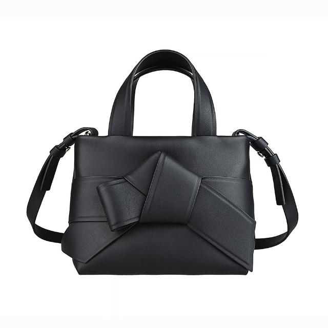 【Acne Studios】Acne Studio MUSUBI 和服腰帶結LOGO皮革斜背兩用包(小/黑)
