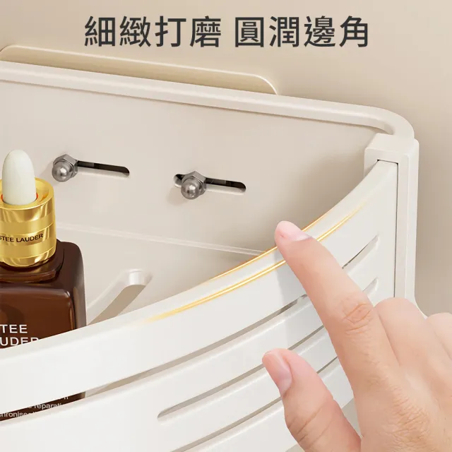 【ANJIELA】68mm加高護欄 質感白/槍灰 太空鋁方形轉角浴室收納架 強力無痕貼 瓶罐架廚房置物架