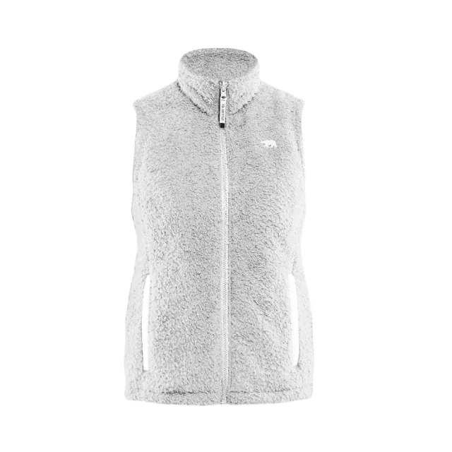 【POLAR BEAR 北極熊】女POLARTEX保暖長刷毛防風背心-灰白色(24V07)