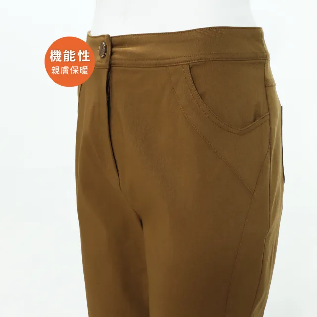 【ILEY 伊蕾】OL簡約抗皺保暖修身窄管褲(兩色；M-2L；1253026350)