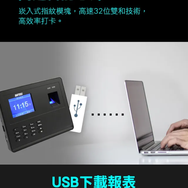 【智殿】指紋打卡機 單機型考勤儀 辦公考勤機(165-FPCM7003 出勤管理機 報表打卡機 考勤報表機)