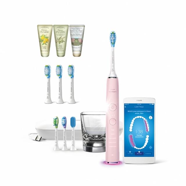【Philips 飛利浦】Sonicare 鑽白極淨智能鑽石音波震動牙刷/電動牙刷-典雅粉HX9924/22