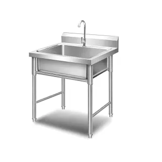 【維科特vicote】洗手台 水槽 不鏽鋼水槽 洗菜池 洗衣槽(廚房家用洗碗池 單槽 商用附支架洗手洗碗槽)