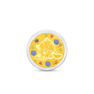 【周大福】迪士尼經典系列 史迪奇黃金金章(贈專屬小掛飾包)