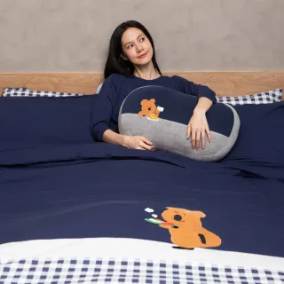 【YVONNE 以旺傢飾】100%美國棉 早餐四季被-星海藍(雙人 純棉 棉被 水洗 DINOTAENG)