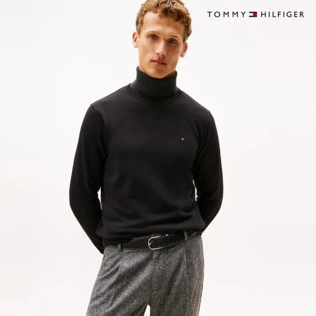 【TOMMY HILFIGER】官方旗艦館基本款圓領衛衣_黑色