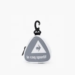 【LE COQ SPORTIF 公雞】高爾夫系列 男款白色懷舊設計三角形高爾夫球袋時尚小吊飾 QGW0J703