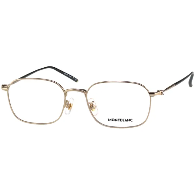 【MONTBLANC 萬寶龍】純鈦 光學眼鏡 MB0414OA(金色)