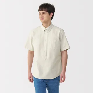 【MUJI 無印良品】男水洗牛津布扣領短袖套衫(共4色)