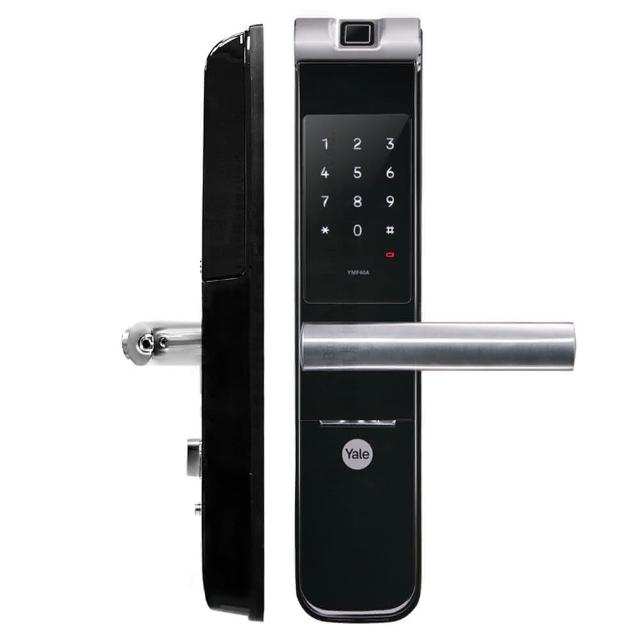 【Yale 耶魯】YMF-40A 密碼/鑰匙/電容式指紋 三合一智能電子鎖/門鎖(附基本安裝)