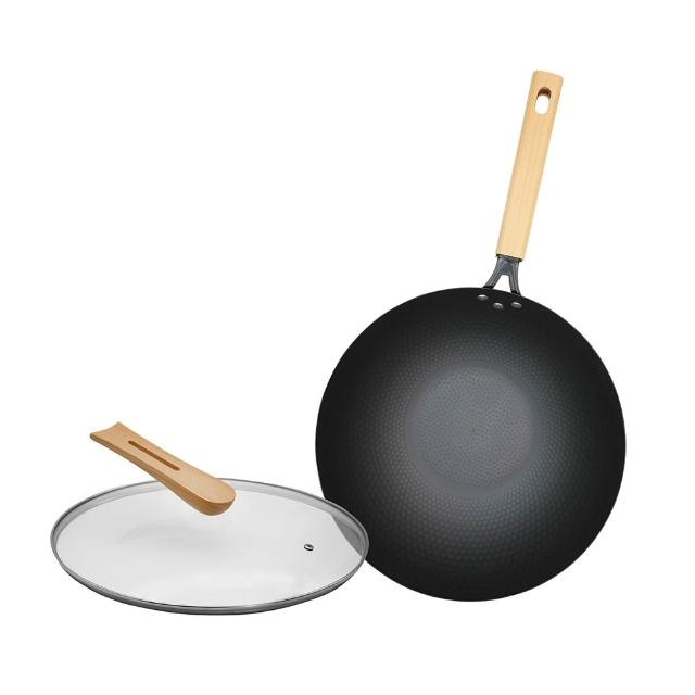 【LINOX】盛龍鐵器日式窒氮極鐵鍋 32cm(無塗層、可立式鍋蓋、窒氮處理技術)