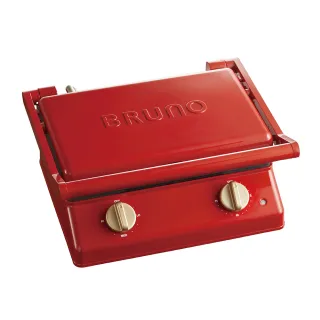【BRUNO】日本BRUNO雙版厚燒三明治機(蘋果紅BOE084RDKE/熱壓吐司/帕里尼機)