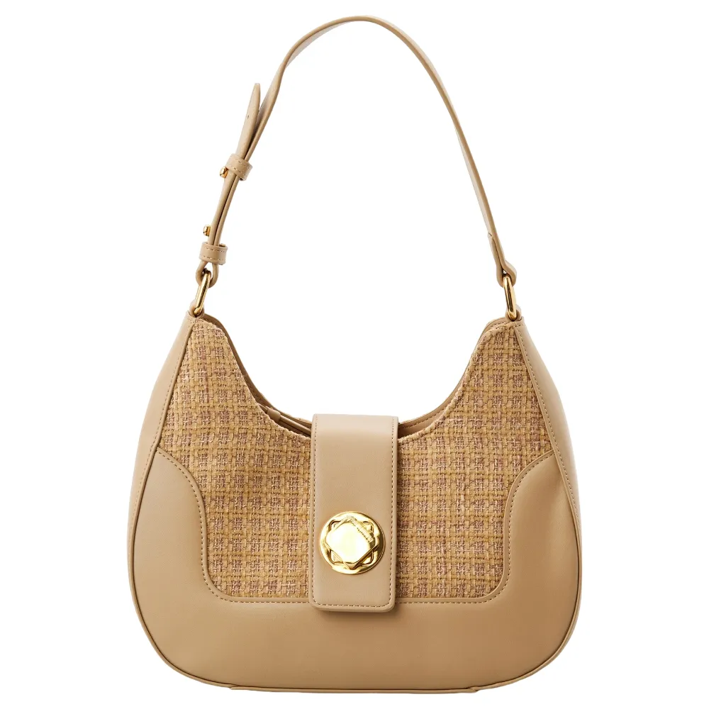 【Cerruti 1881】直播限定 限量2折 義大利原裝進口 頂級時尚手提肩背包 全新專櫃展示品(米金色 6004P)