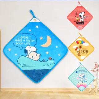 【SNOOPY 史努比】75周年無棉絮印花擦手巾-3入組(超細纖維 擦拭巾 吸水速乾 6款選)