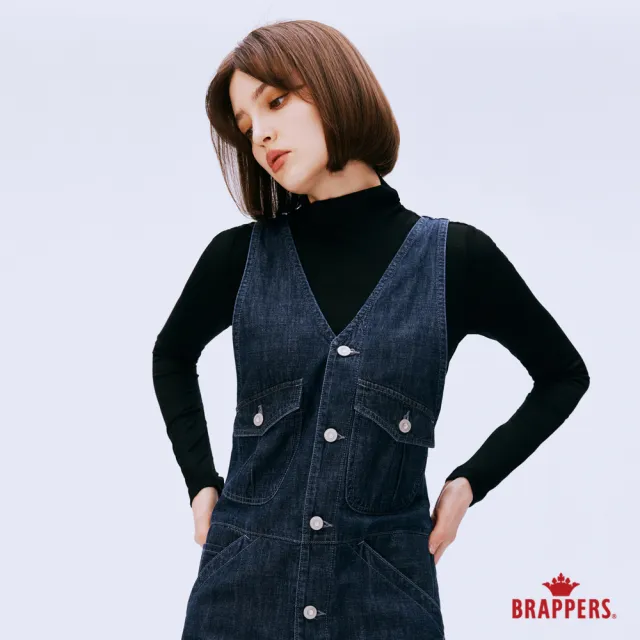 【BRAPPERS】女款 側綁帶高領打底上衣(黑)