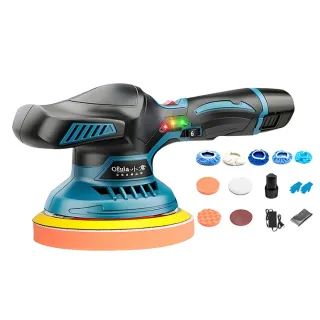 【Ogula 小倉】鋰電拋光機 DA打蠟機-單電+拋光打蠟配件-帶電顯(鋰電打蠟機/拋光機/電動打蠟機)