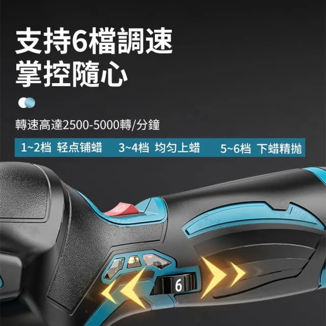 【Ogula 小倉】鋰電拋光機 DA打蠟機-單電+拋光打蠟配件-帶電顯(鋰電打蠟機/拋光機/電動打蠟機)