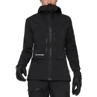 【Mammut 長毛象】Eiger Nordwand Pro極限艾格防水防風連帽軟殼外套 黑色 女款 #1011-02710