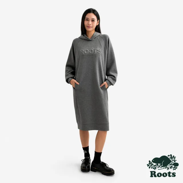 【Roots】Roots女裝- FUTURE SCRIPT 連帽洋裝(灰色)