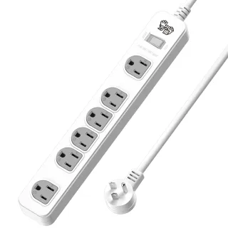 【雙手萬能】雙變壓座1切6座3孔延長線(15尺/450公分/2入組)