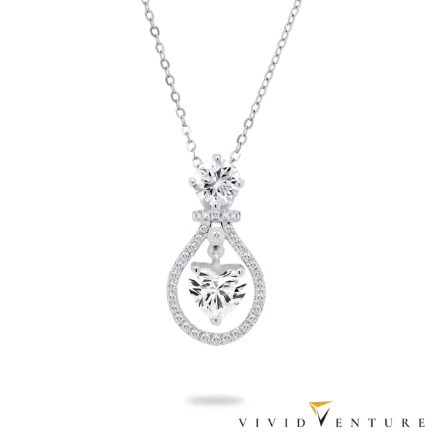 【Vividventure 亞帝芬奇】18K金 GIA 80分 FSI2 雙主石 天然鑽石 真鑽 項鍊 自信風采