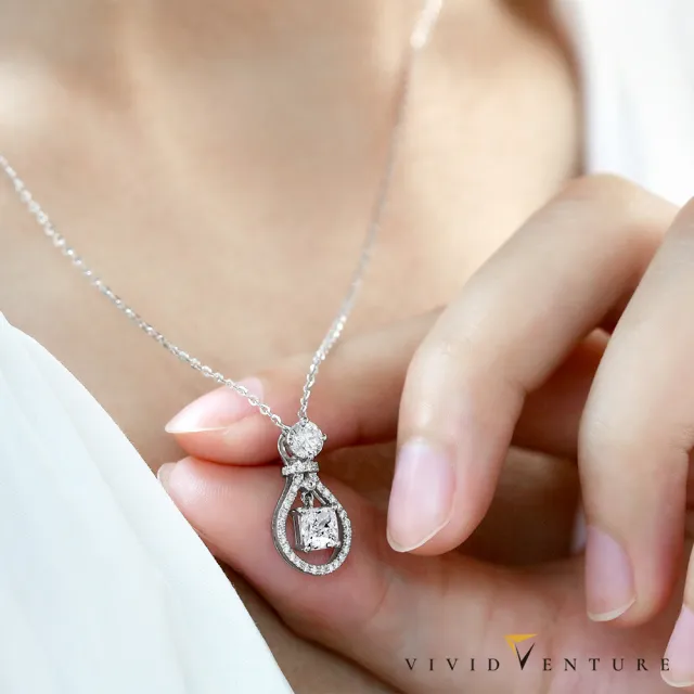 【Vividventure 亞帝芬奇】18K金 GIA 80分 DVS2+DSI2 雙主石 天然鑽石 真鑽 項鍊 自信閃耀