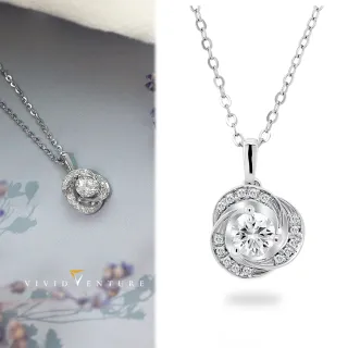 【Vividventure 亞帝芬奇】GIA 30分 FSI2 3VG 八心八箭 天然鑽石 真鑽 項鍊 流轉月光(14K金台+14K金鍊)