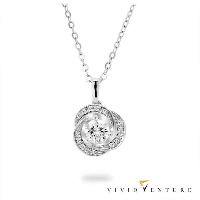 【Vividventure 亞帝芬奇】GIA 30分 FSI2 3VG 八心八箭 天然鑽石 真鑽 項鍊 流轉月光(14K金台+14K金鍊)