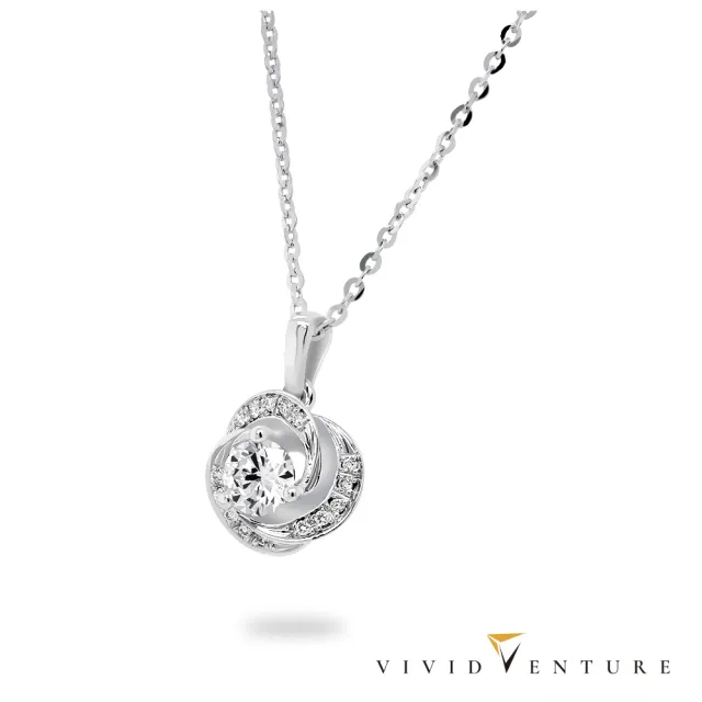 【Vividventure 亞帝芬奇】GIA 30分 FSI2 3VG 八心八箭 天然鑽石 真鑽 項鍊 流轉月光(14K金台+14K金鍊)