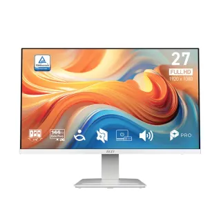 2入組★【MSI 微星】PRO MP273W E14A 27型 IPS 144Hz 平面護眼商用螢幕(EyesErgo護眼/HDMI/1ms/內建喇叭)