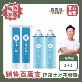 【寶媽咪】裝修套組-防水壁癌修復超值2+2組(不泛黃/牆面修補膏/補土膏/裂縫/修補)
