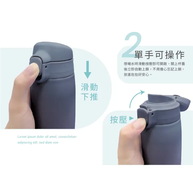 【TIGER 虎牌】買1送1 彈蓋雙層不鏽鋼保溫瓶 500ml(MCT-T050 真空保溫杯/保冰隨行杯)