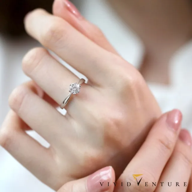 【Vividventure 亞帝芬奇】GIA 30分 FSI2 3VG 八心八箭 天然鑽石 真鑽 戒指 經典(14K金台)