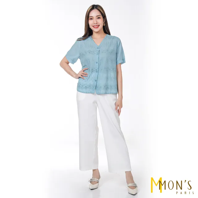 【MON’S】六扣九分褲(直)