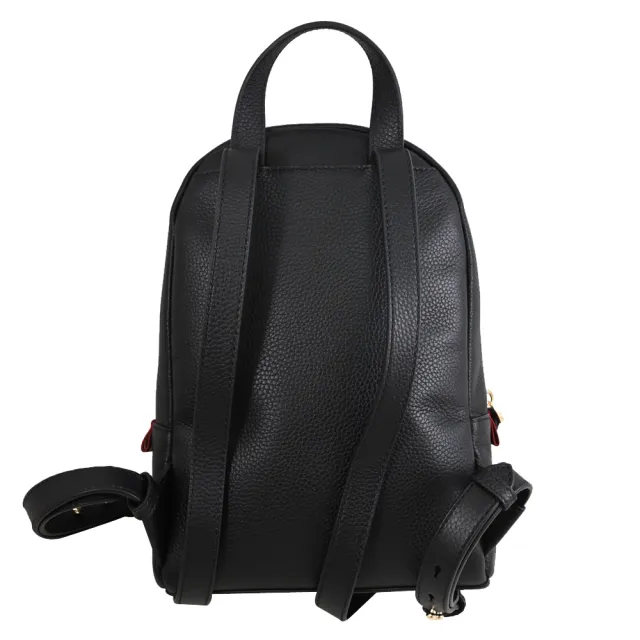 【BALLY】GRN BACKPACK 簡約金屬LOGO荔枝牛皮輕旅包後背包(黑)