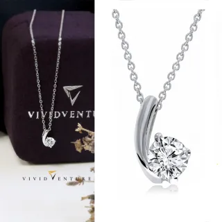 【Vividventure 亞帝芬奇】GIA 30分 FSI2 3VG 八心八箭 天然鑽石 真鑽 項鍊 幸運音符(14K金台+14K金鍊)