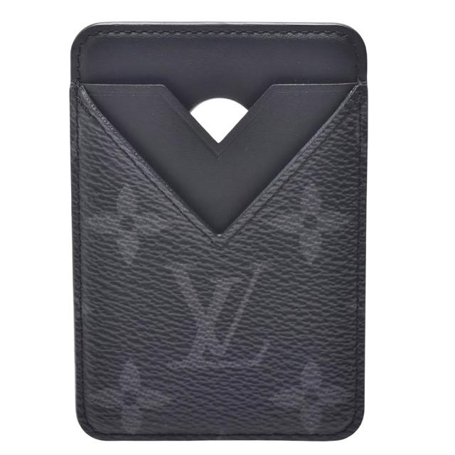 【Louis Vuitton 路易威登】M12602 經典Monogram Eclipse帆布牛皮襯裡MagSafe卡夾(黑灰色)
