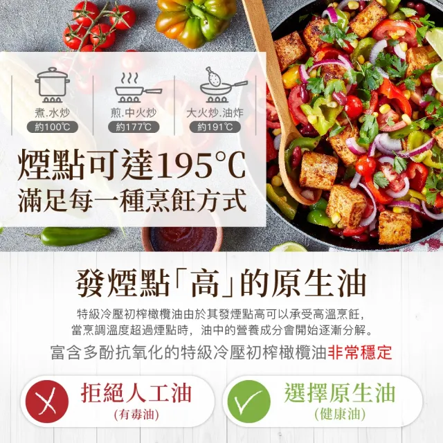 【Casa del Agua 歐嘉】莊園職人款 特級冷壓初榨橄欖油 500mlx6入(國民好油/家庭料理首選/高發煙點)