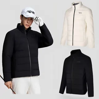 【HONMA 本間高爾夫】男仕保暖羽絨鵝絨外套 針織彈力袖口可調節 2025秋冬新款(M-XXL白黑任選HMLQ121R529)